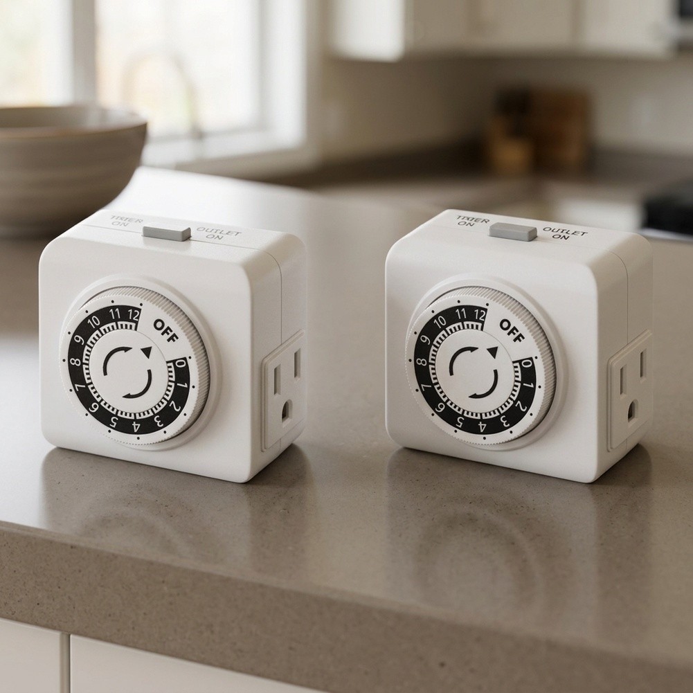 ชุด 2 ชิ้น ปลั๊กตั้งเวลาแบบกลไ - Timer Dual Outlet บทวิจารณ์และราคา