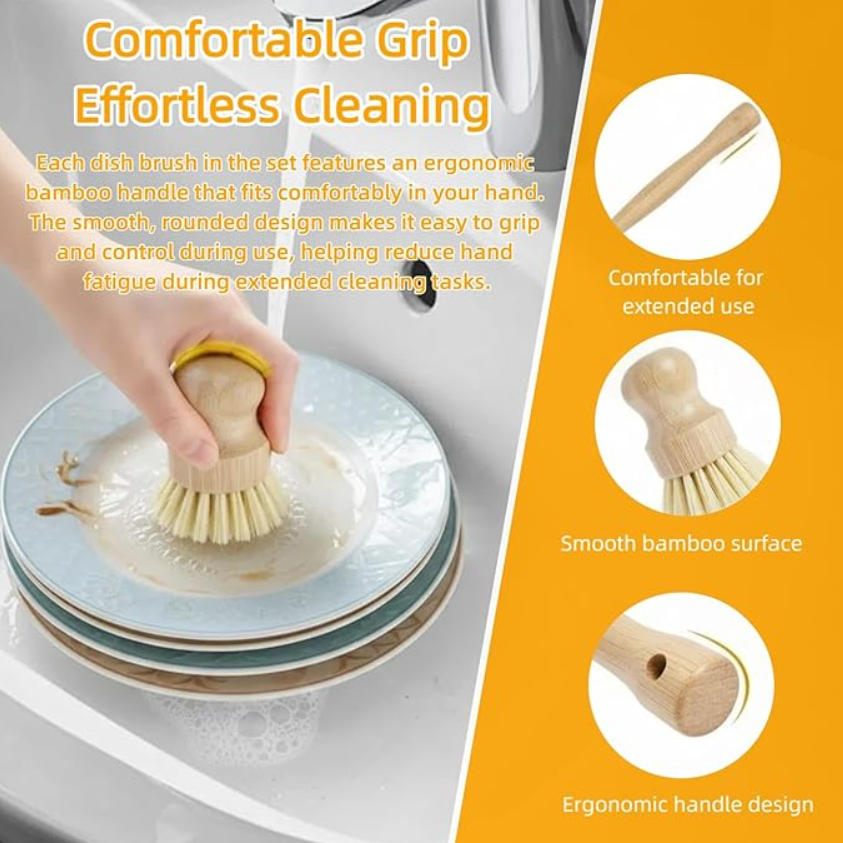 ชุดแปรงล้างจานไม้ไผ่ 6 ชิ้น -  - Substrate Coconut Fiber บทวิจารณ์และราคา